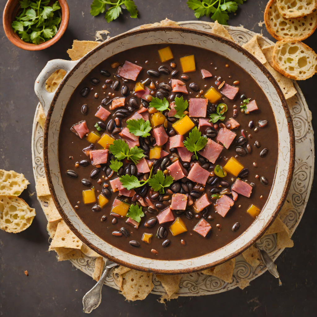 Spicy Cuban-Style Black Bean Soup with Smoked Ham