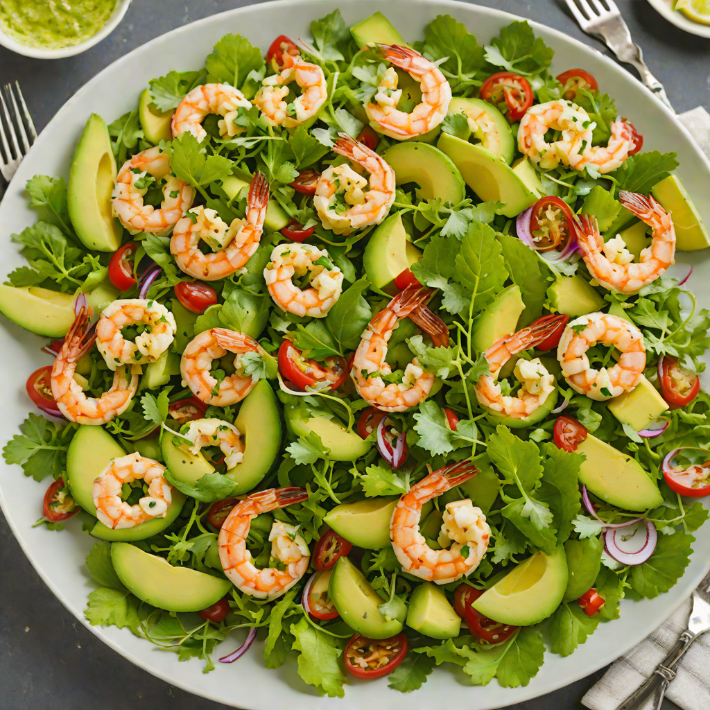 Sauteed Shrimp and Avocado Salad with Lime-Cilantro Vinaigrette