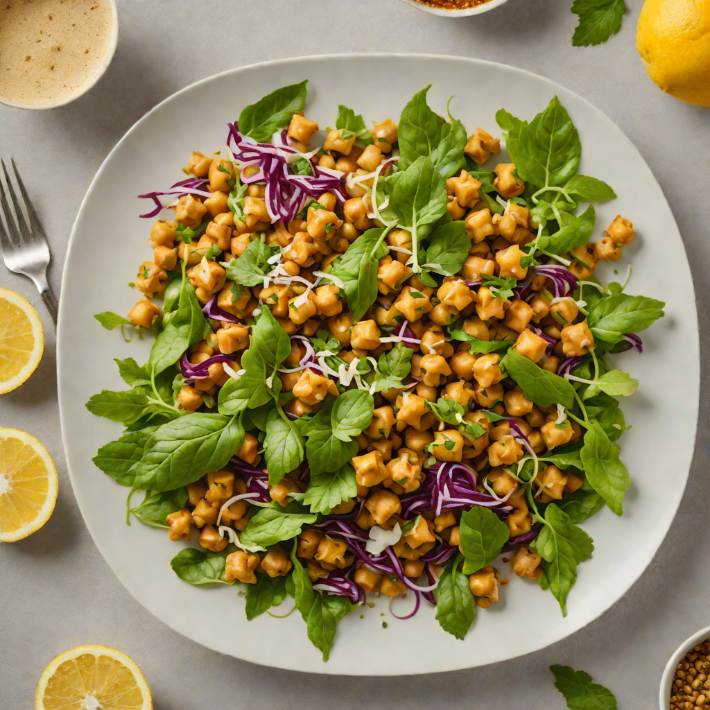 Spiced Chickpea and Dolma Salad with Lemon-Tahini Dressing