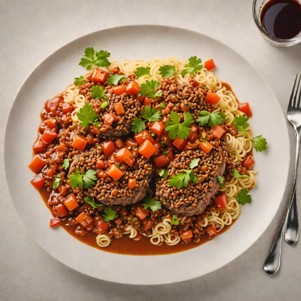 Slow-Cooked Beef Mince with Tomato Relish and Worcestershire Sauce