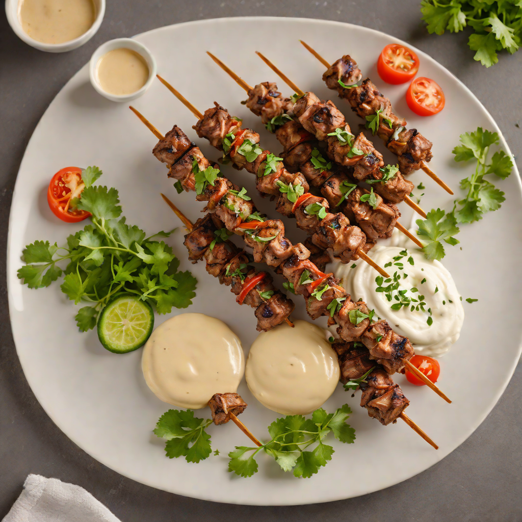 Smoky Lamb Shish Kebab with Spiced Yogurt Sauce