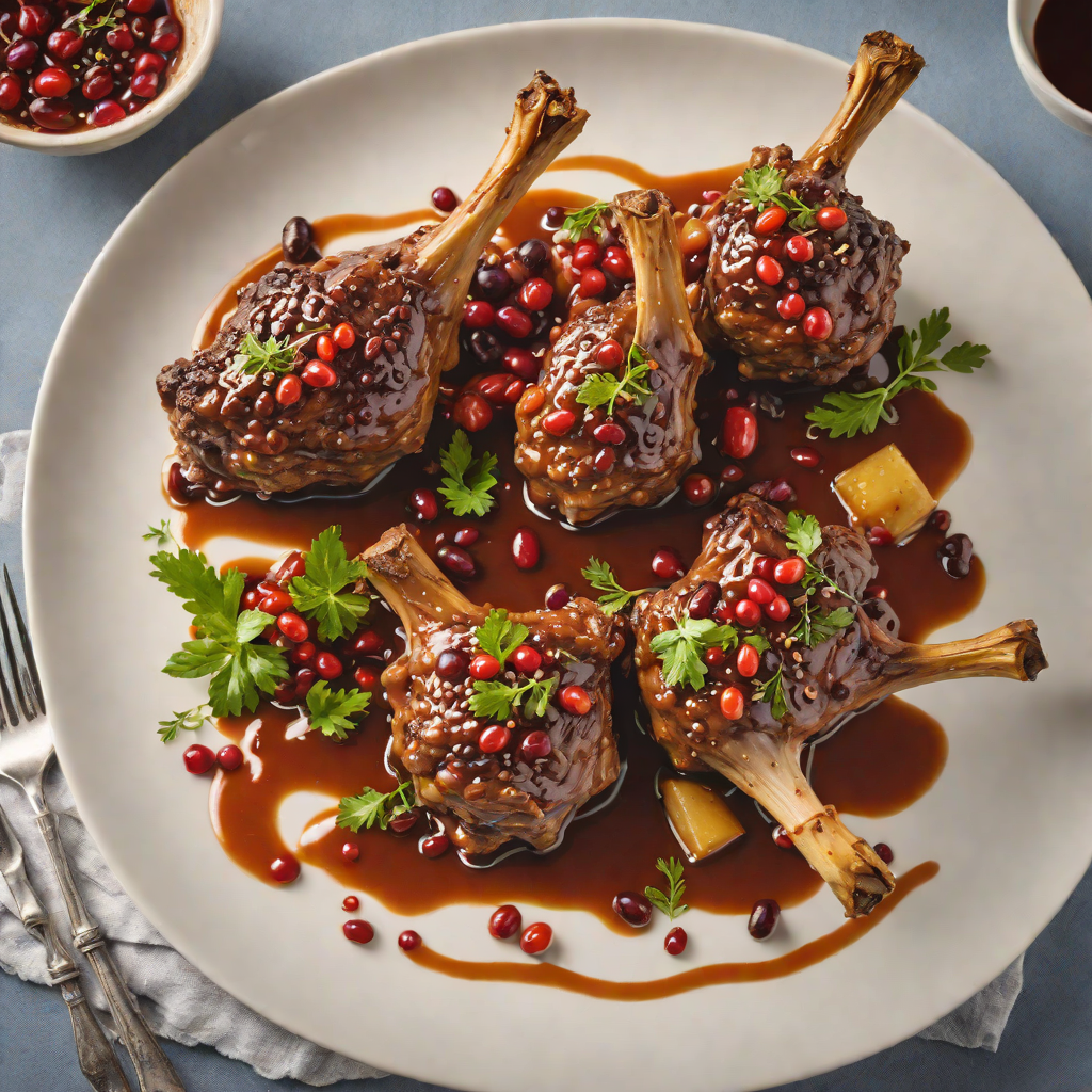 Slow-Baked Lamb Shanks with Native Pepperberry Jus