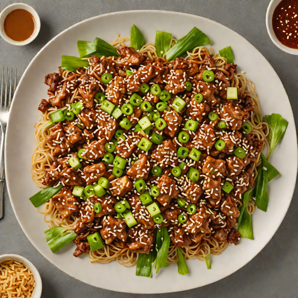Pan-Seared Korean Spicy Pork Bulgogi with Scallions and Sesame