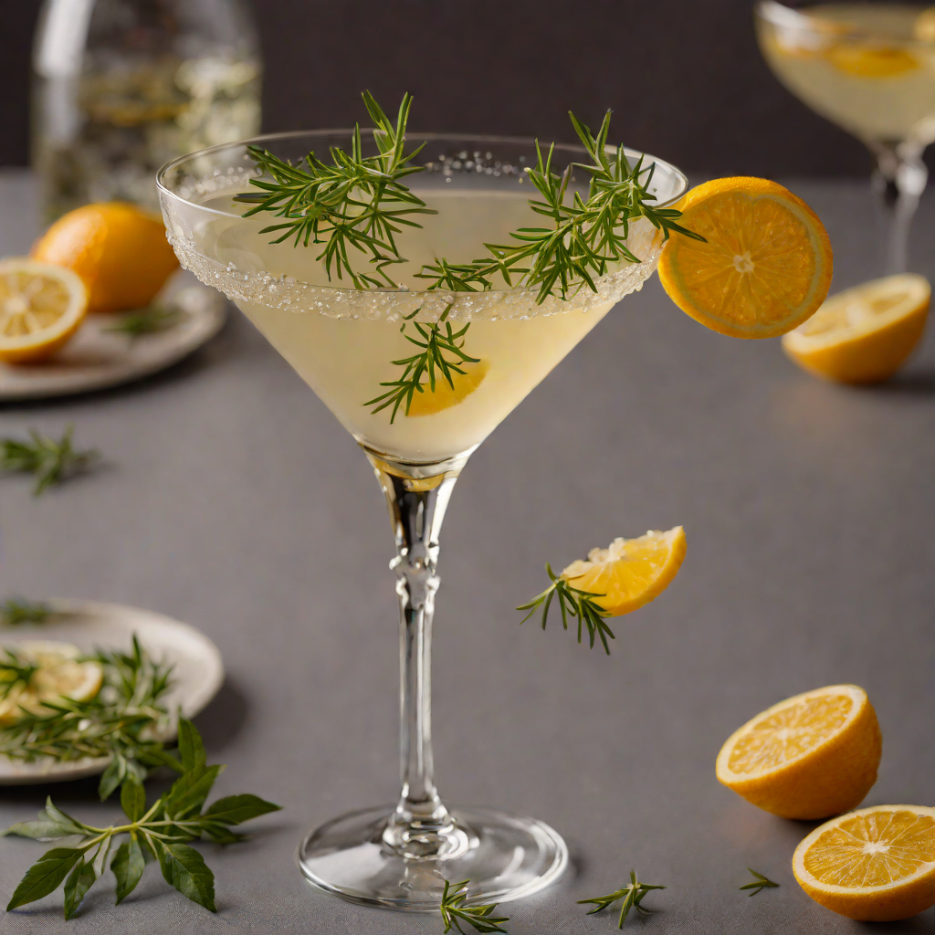 Herb-Garnished Gin Martini with Citrus Twist