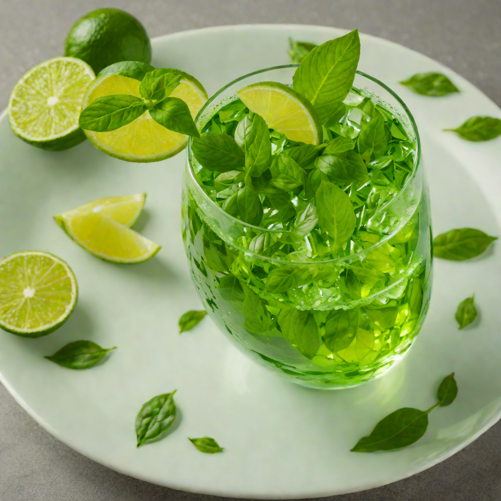Shaken Emerald Elixir with Lime and Basil