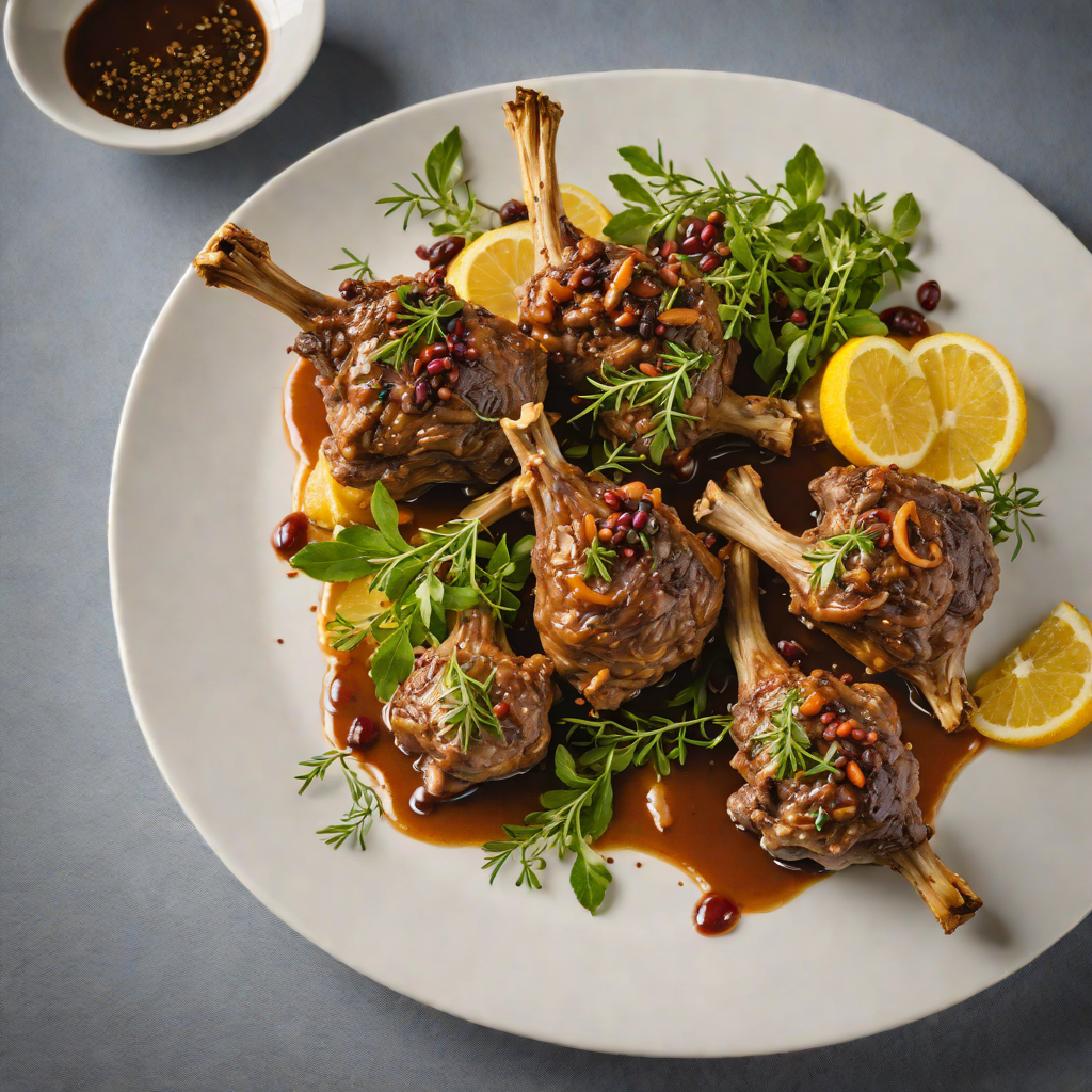 Slow-Cooked Lamb Shanks with Lemon Myrtle and Aniseed Myrtles