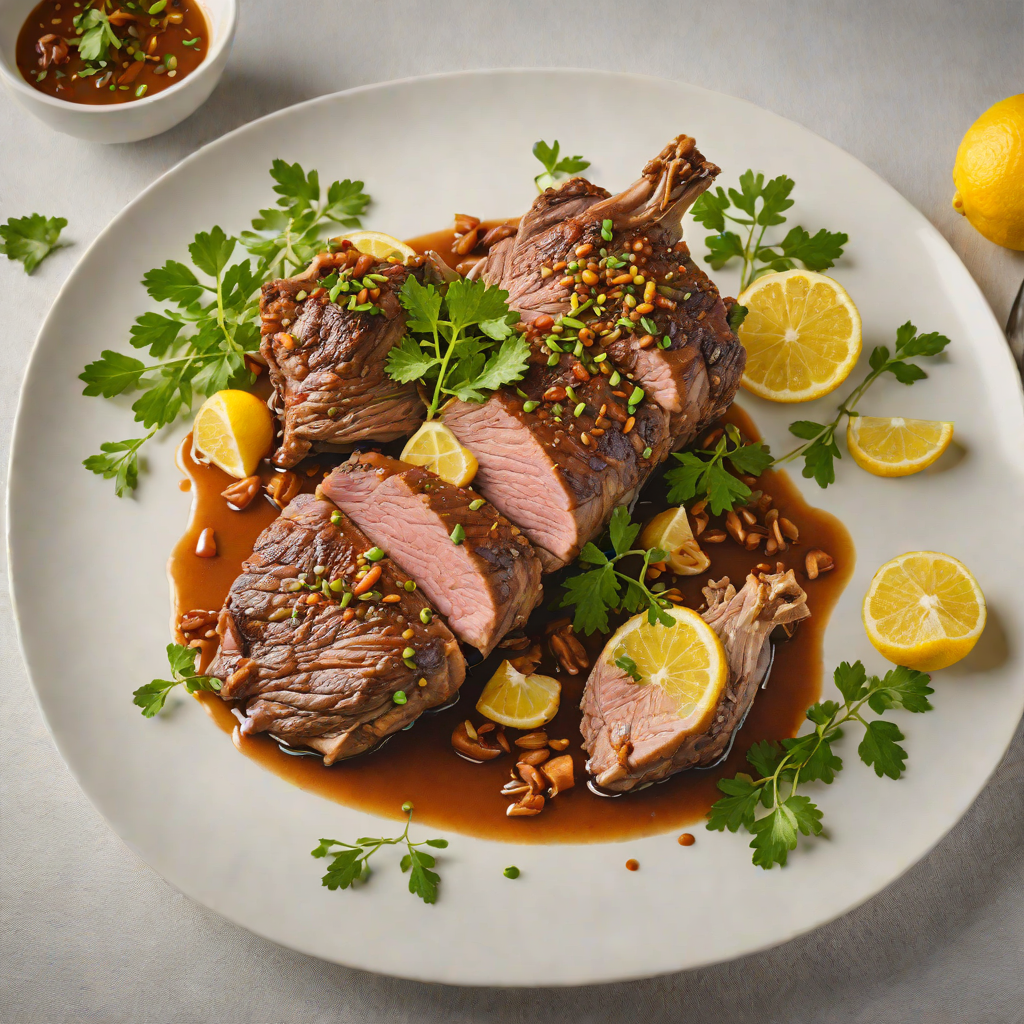 Slow-Cooked Lamb Shoulder with Lemon Myrtle and Finger Lime