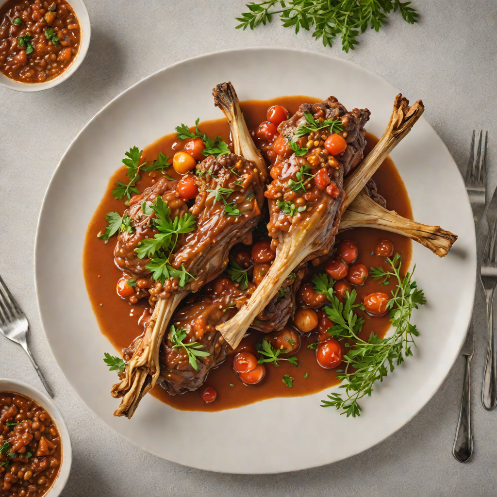 Slow-Cooked Lamb Shanks with Aniseed Myrtle and Bush Tomato Sauce