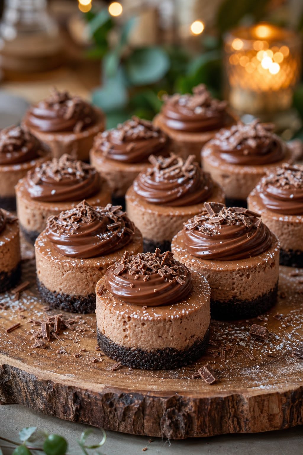 No-Bake Chocolate Almond Butter Mini Cheesecakes