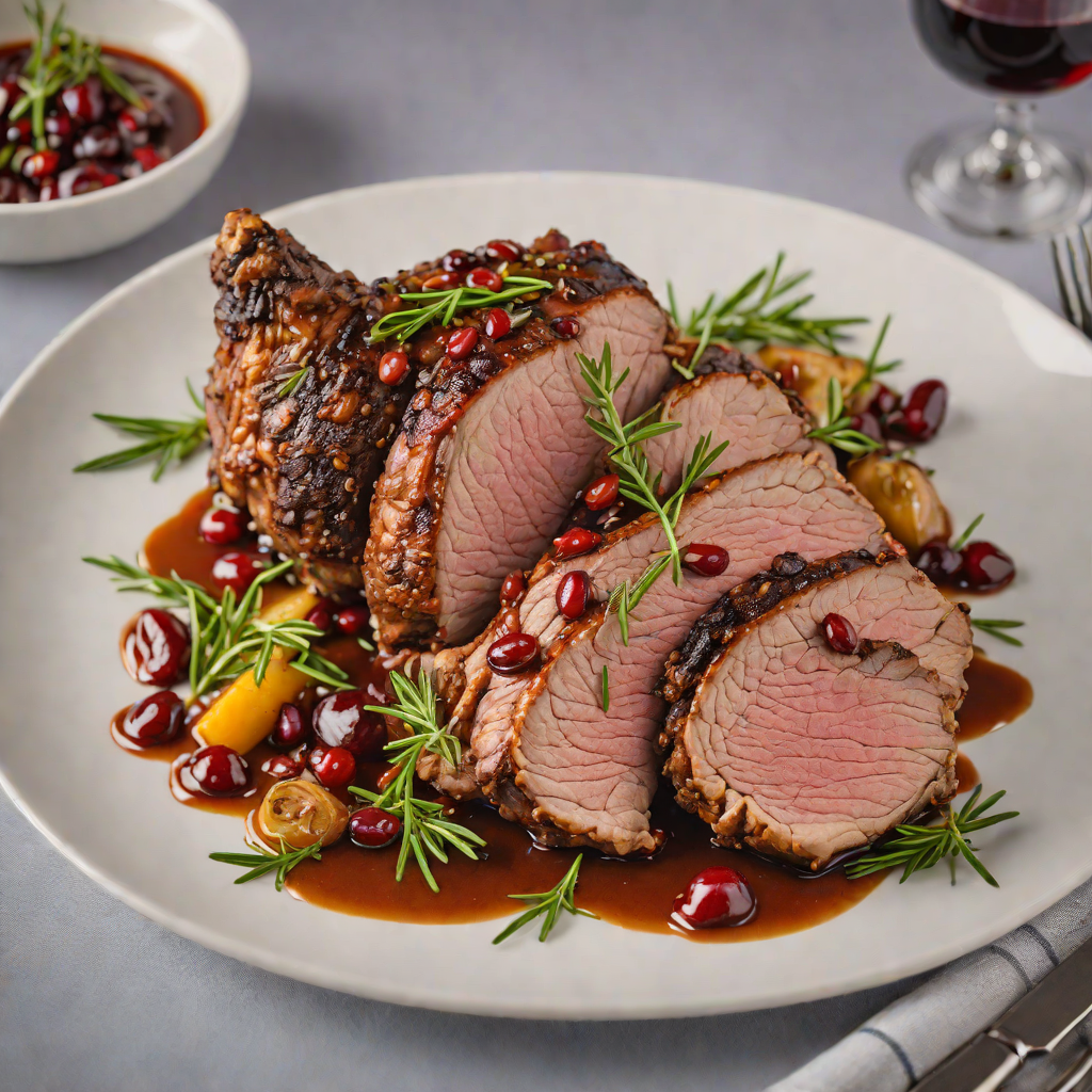 Slow-Roasted Lamb Shoulder with Rosemary and Pepperberry Glaze