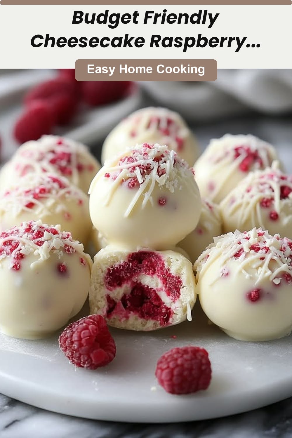 No-Bake Raspberry Almond Cheesecake Bites