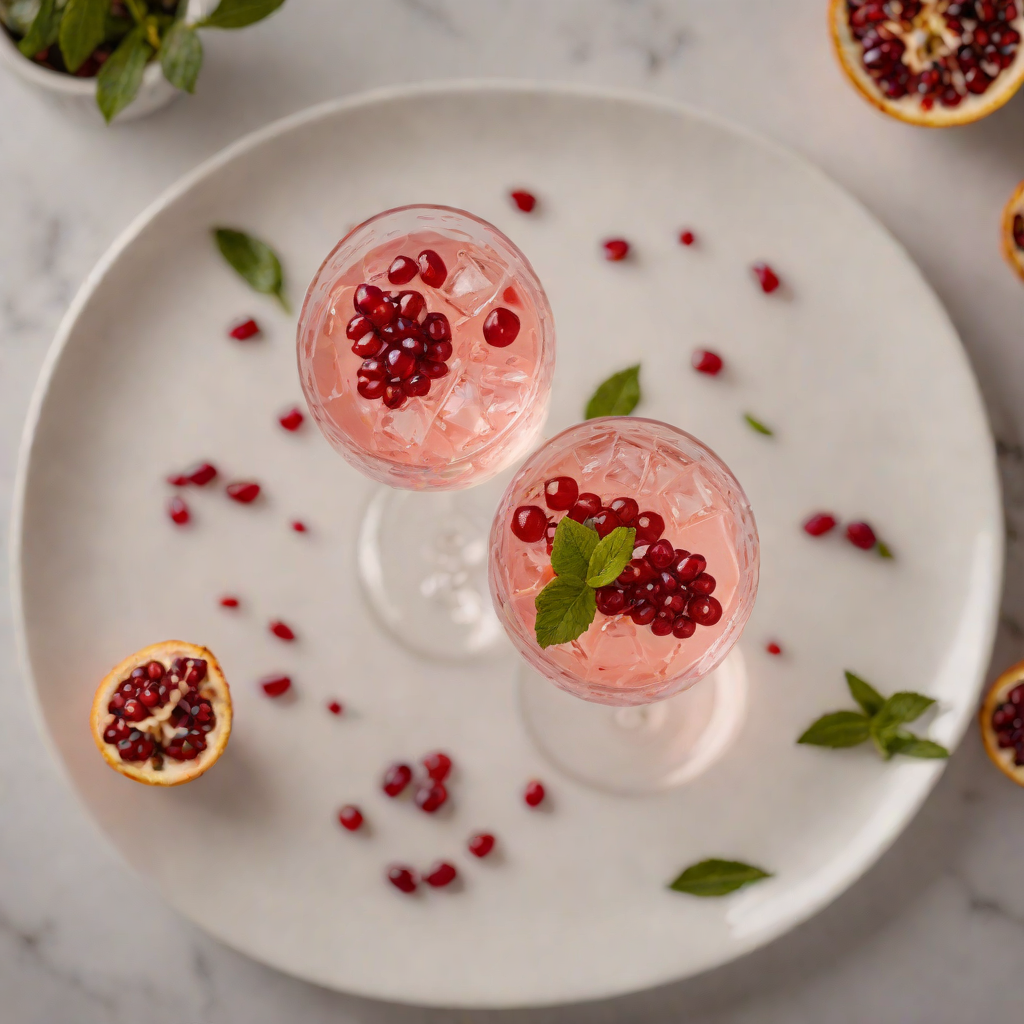 Rosewater and Pomegranate Sparkler