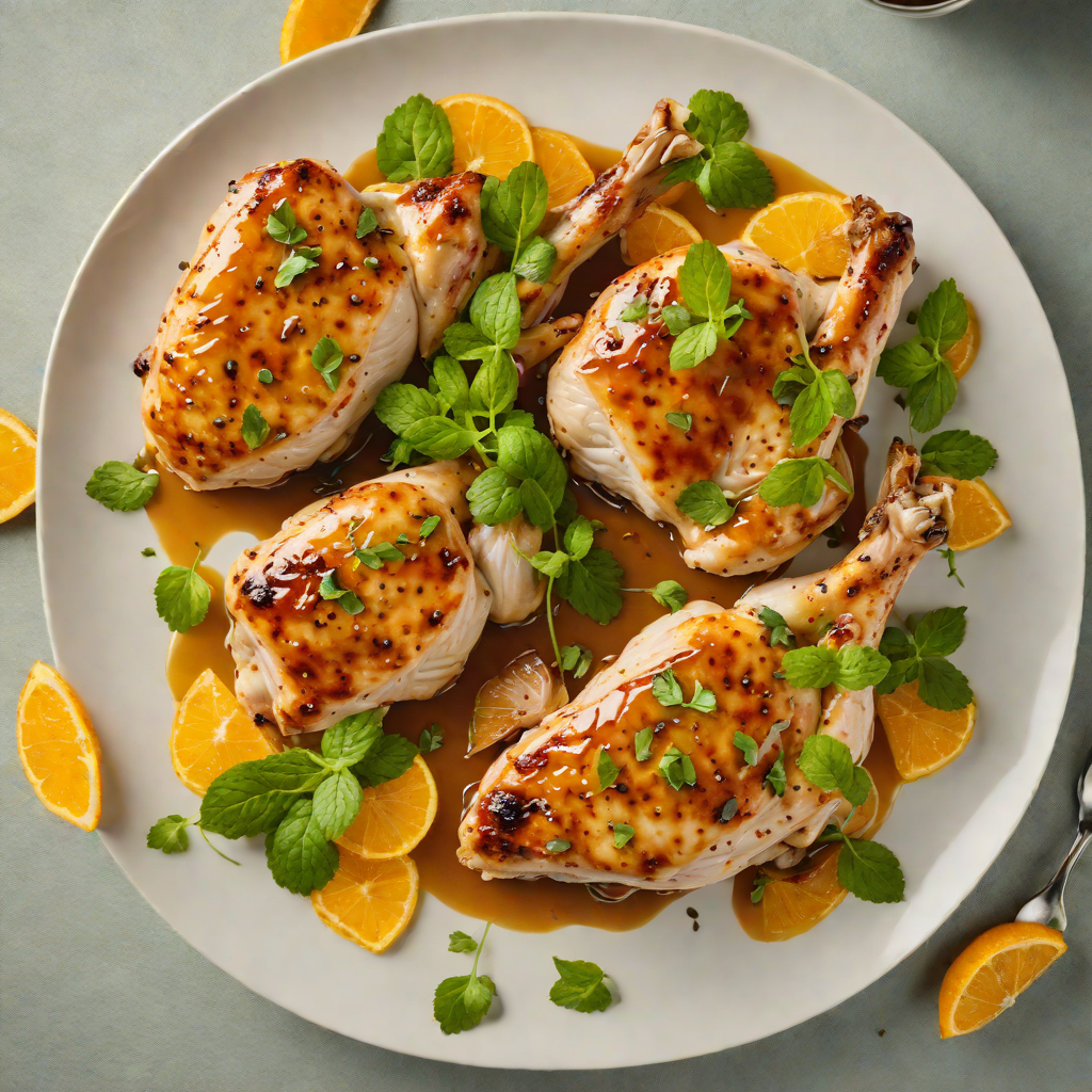 Pan-Seared Chicken with Orange-Mint Glaze