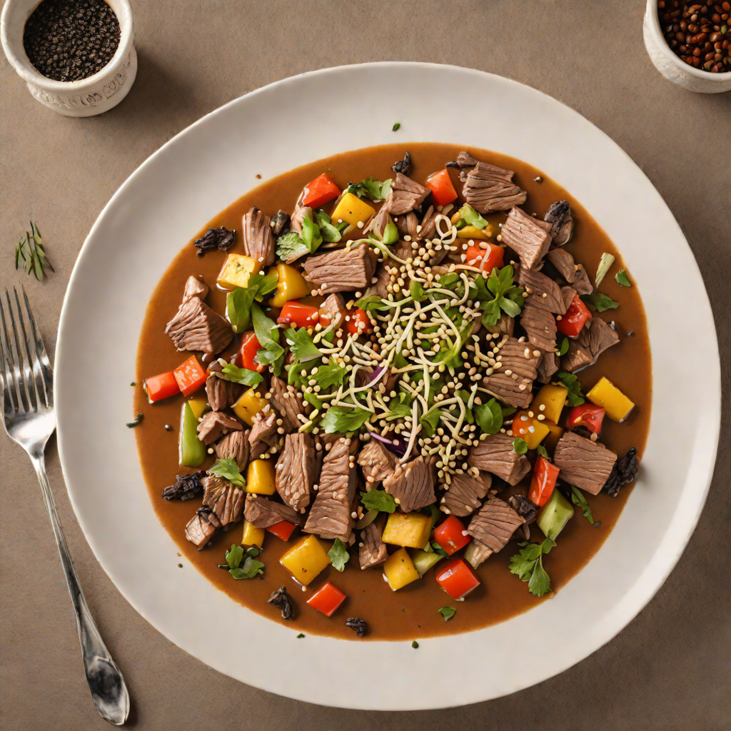 Kangaroo Stir-Fry with Wattleseed and Native Peppercorn Sauce