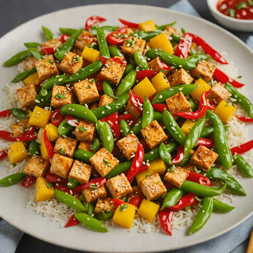 Spicy Szechuan-Style Tofu Stir Fry with Bell Peppers and Snow Peas