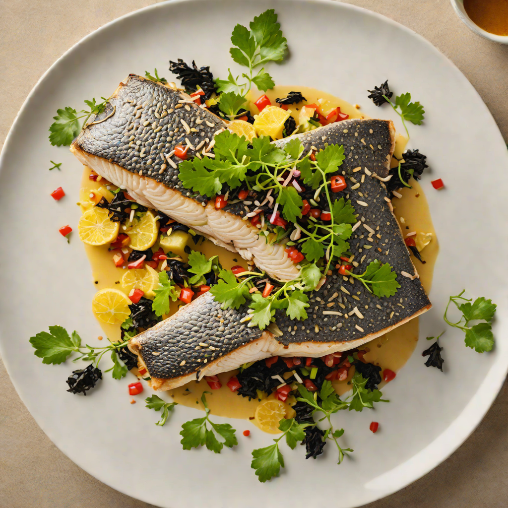 Slow-Roasted Barramundi with Finger Lime and Seaweed Salsa