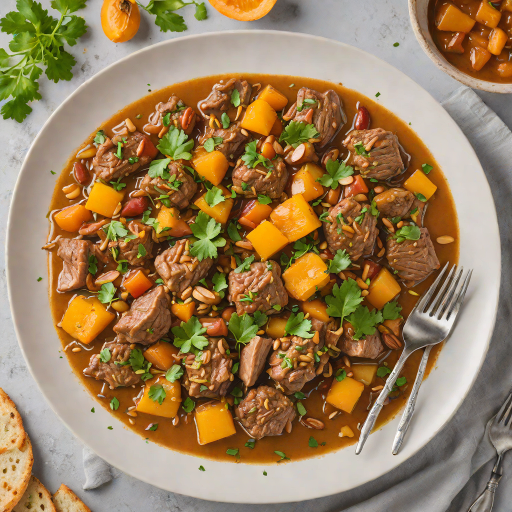 Instant Pot Lamb Tagine with Apricots and Almonds