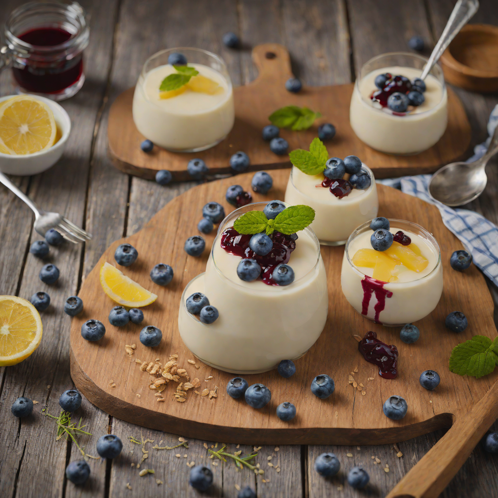 Whipped Lemon Panna Cotta with Blueberry Compote