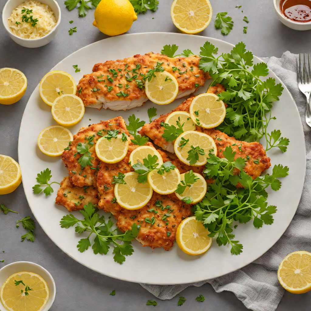 Sheet Pan Chicken Schnitzel with Lemon and Parsley