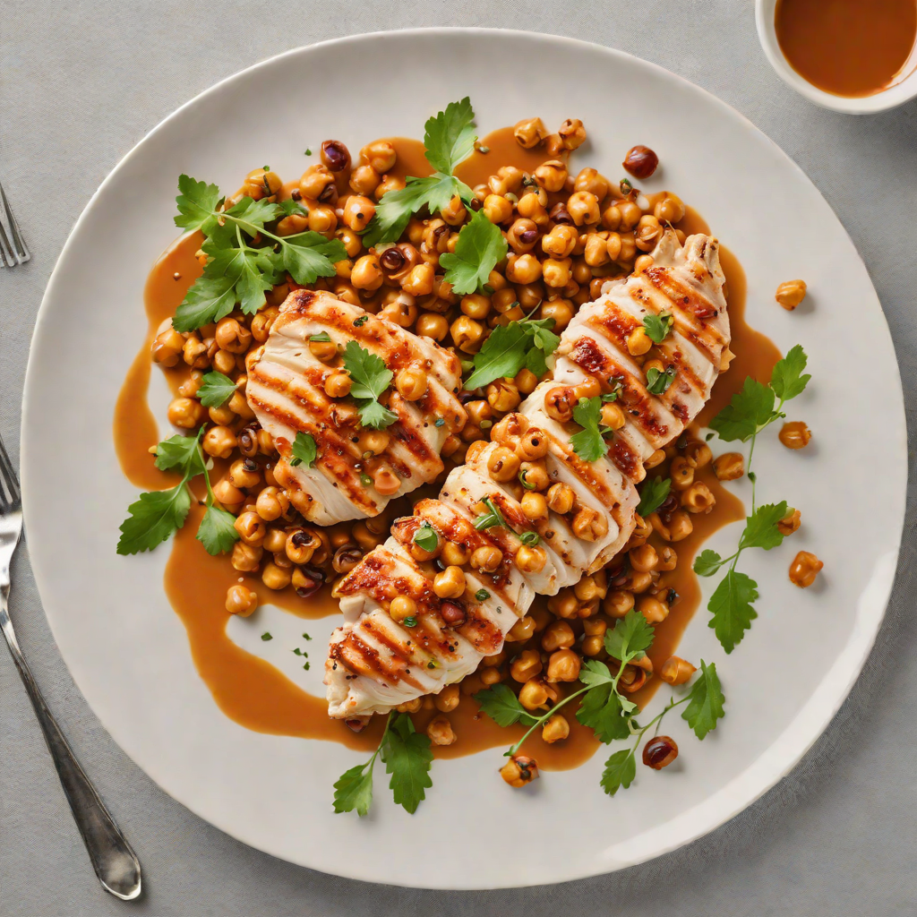 Pan-Seared Chicken with Roasted Chickpeas and Harissa Sauce