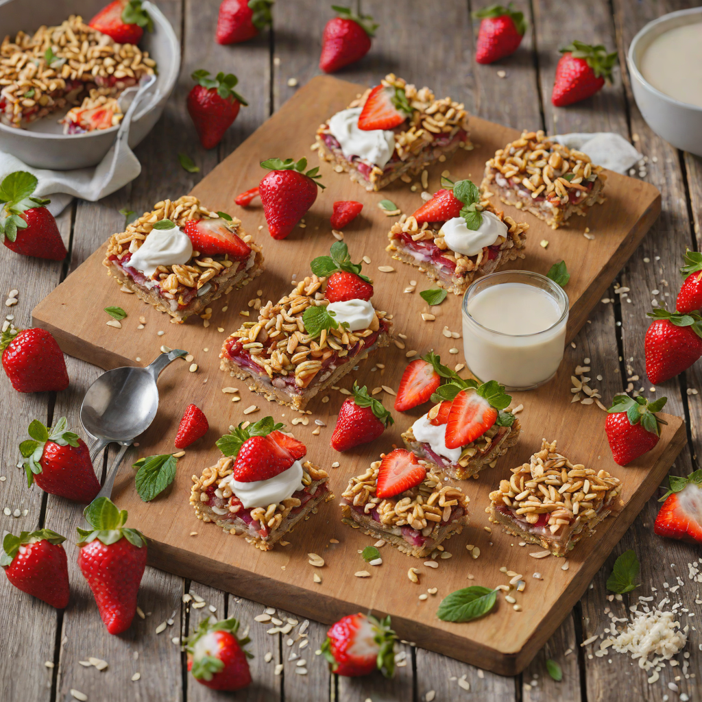 Quick No-Bake Strawberry Oat Bars with Greek Yogurt