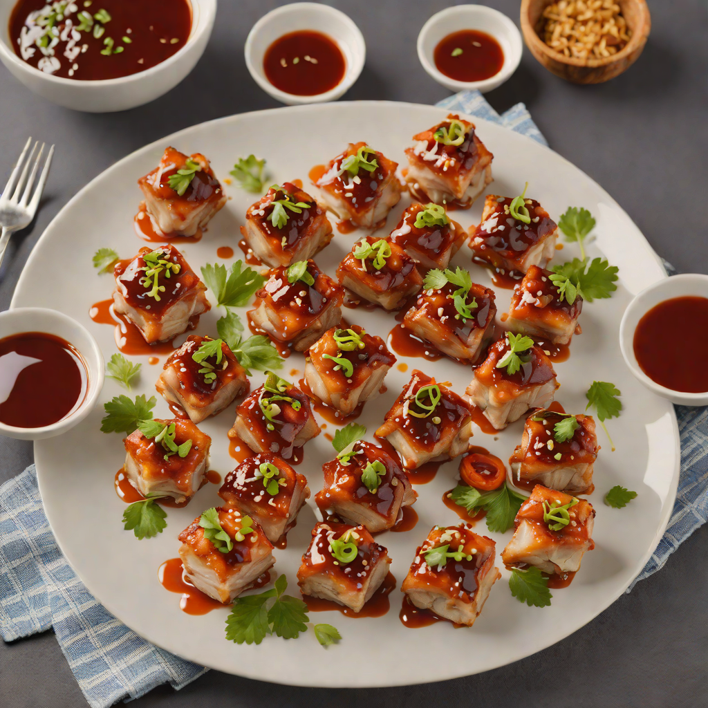 Pan-Fried Pork Belly Bites with Spicy Korean Gochujang Sauce