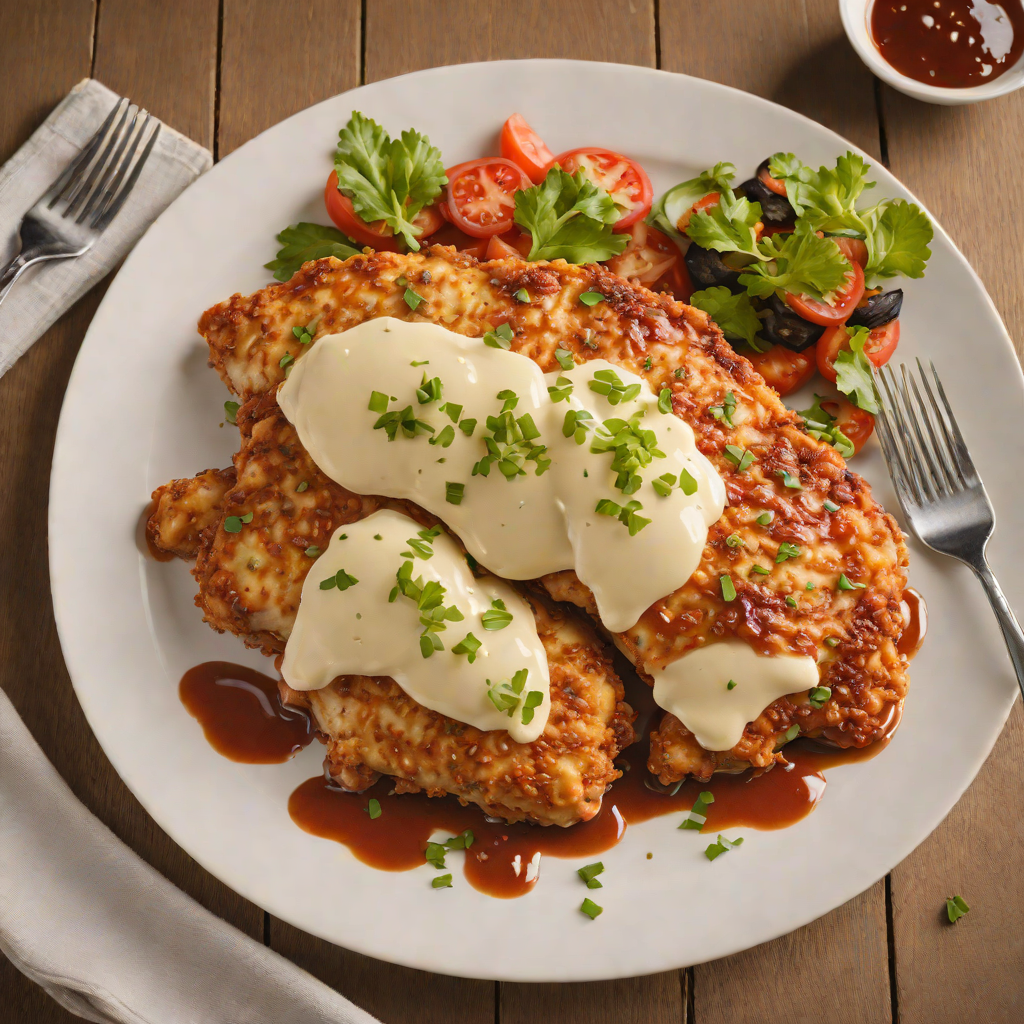 Barbecued Chicken Schnitzel Parmigiana