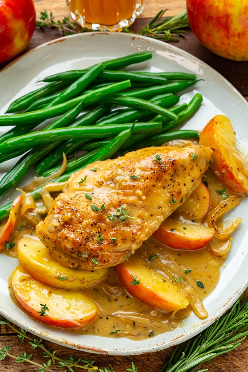 Pan-Seared Chicken with Apple and Sage Reduction