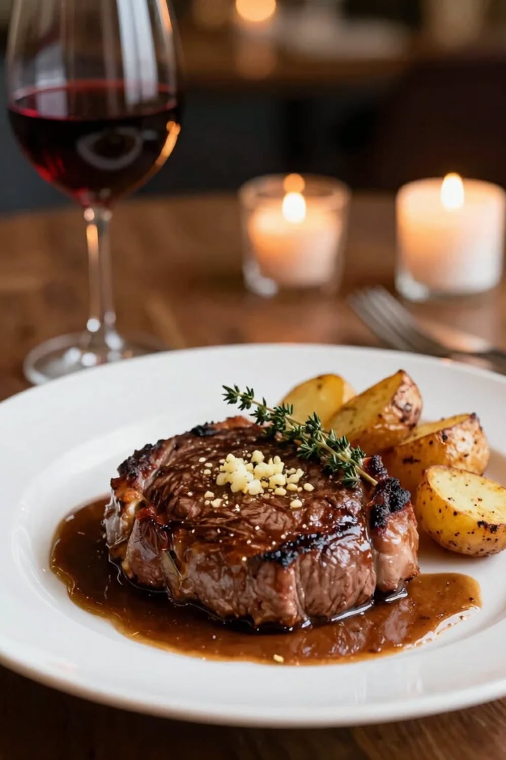 Pan-Seared Kangaroo Steak with Red Wine and Rosemary Jus