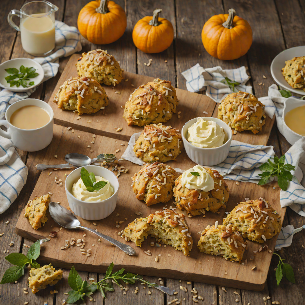 Golden Pumpkin Scones with Wattleseed and Clotted Cream
