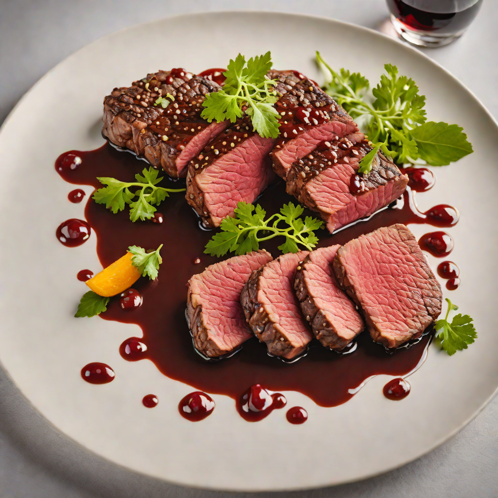 Pan-Seared Kangaroo Steak with Red Wine Reduction