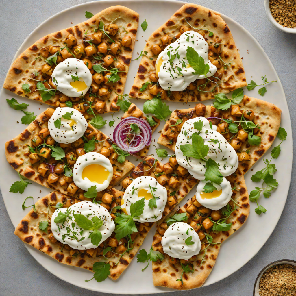 Roasted Chickpea and Za’atar Flatbread with Labneh Drizzle