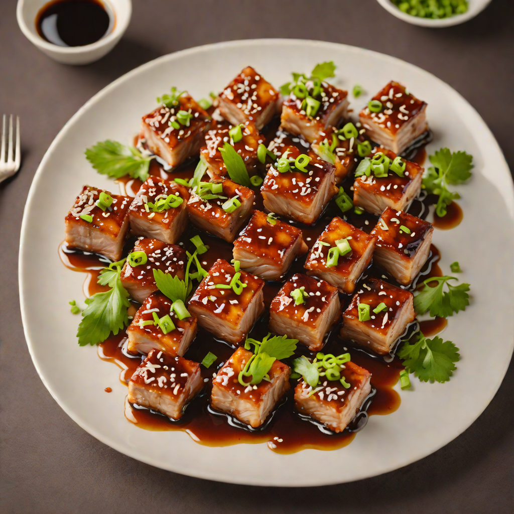 Pan-Fried Pork Belly Bites with Sweet Soy Glaze and Scallions