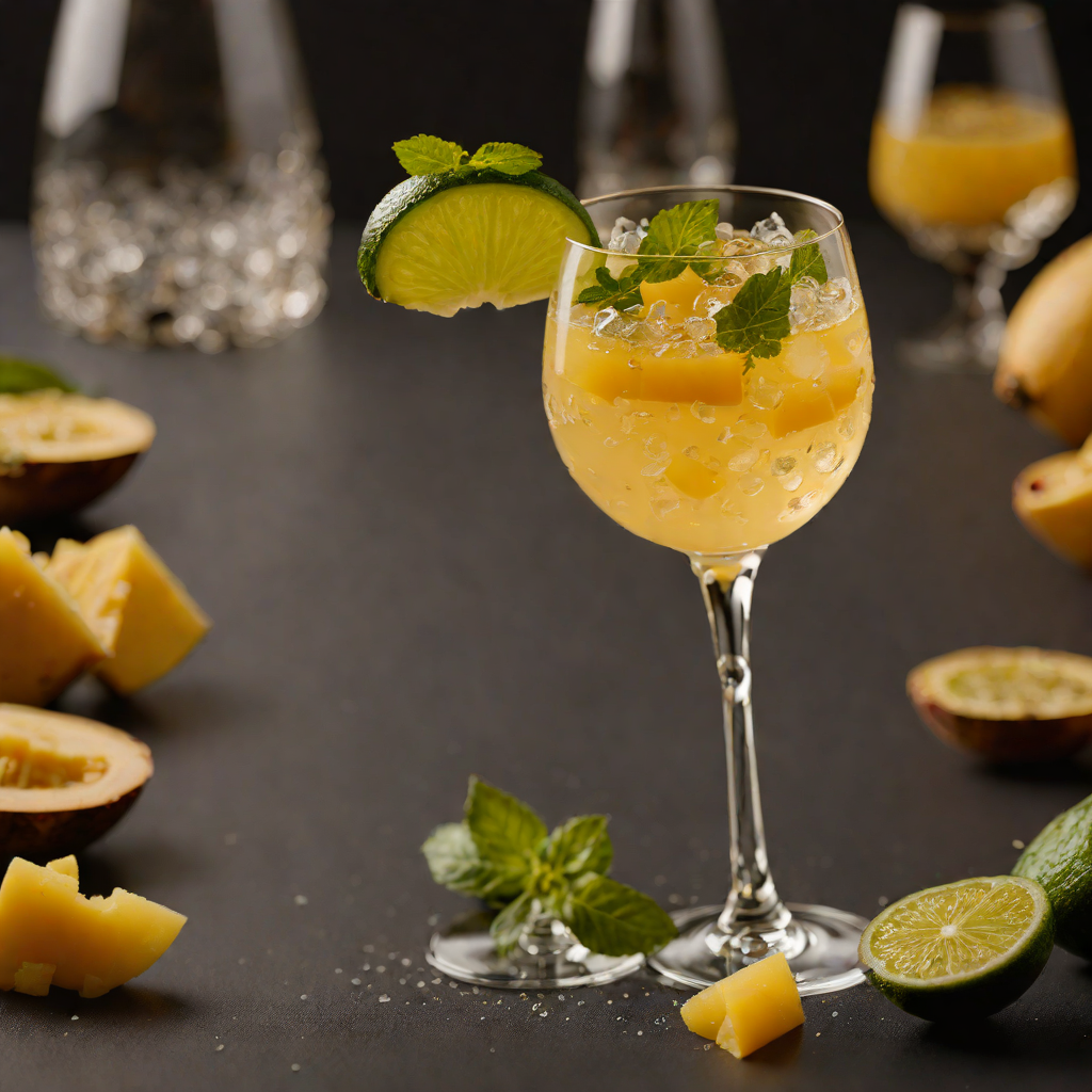 Mango Basil Sparkler with Lime Twist
