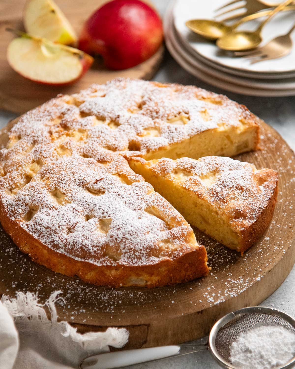 One-Hour French Apple Cake with Caramel Sauce