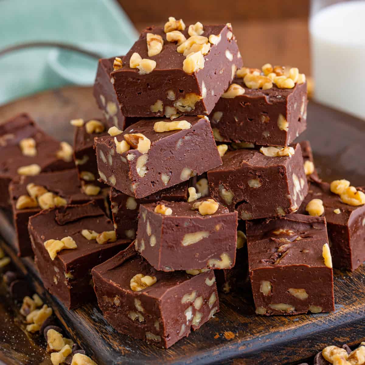 No-Bake Chocolate Fudge Squares with Walnuts
