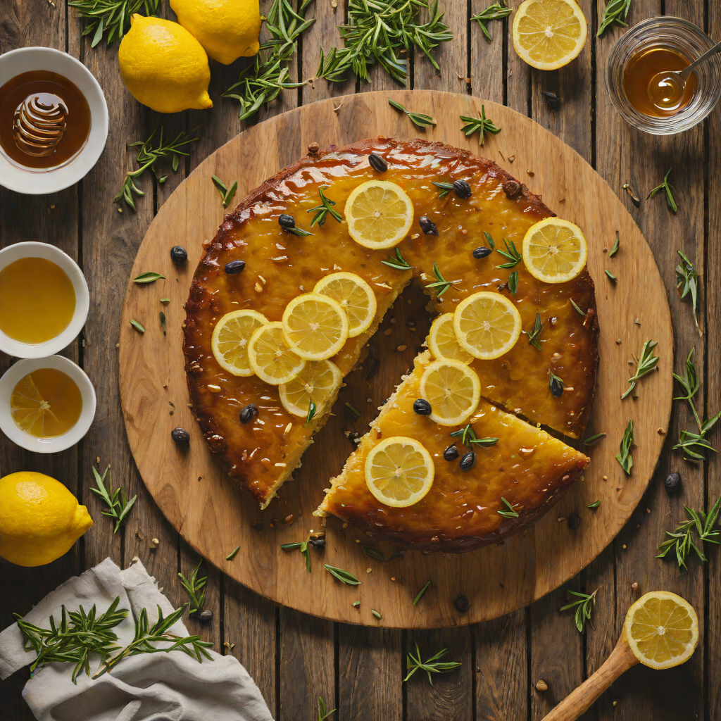 Lemon Olive Oil Upside-Down Cake with Honey Glaze