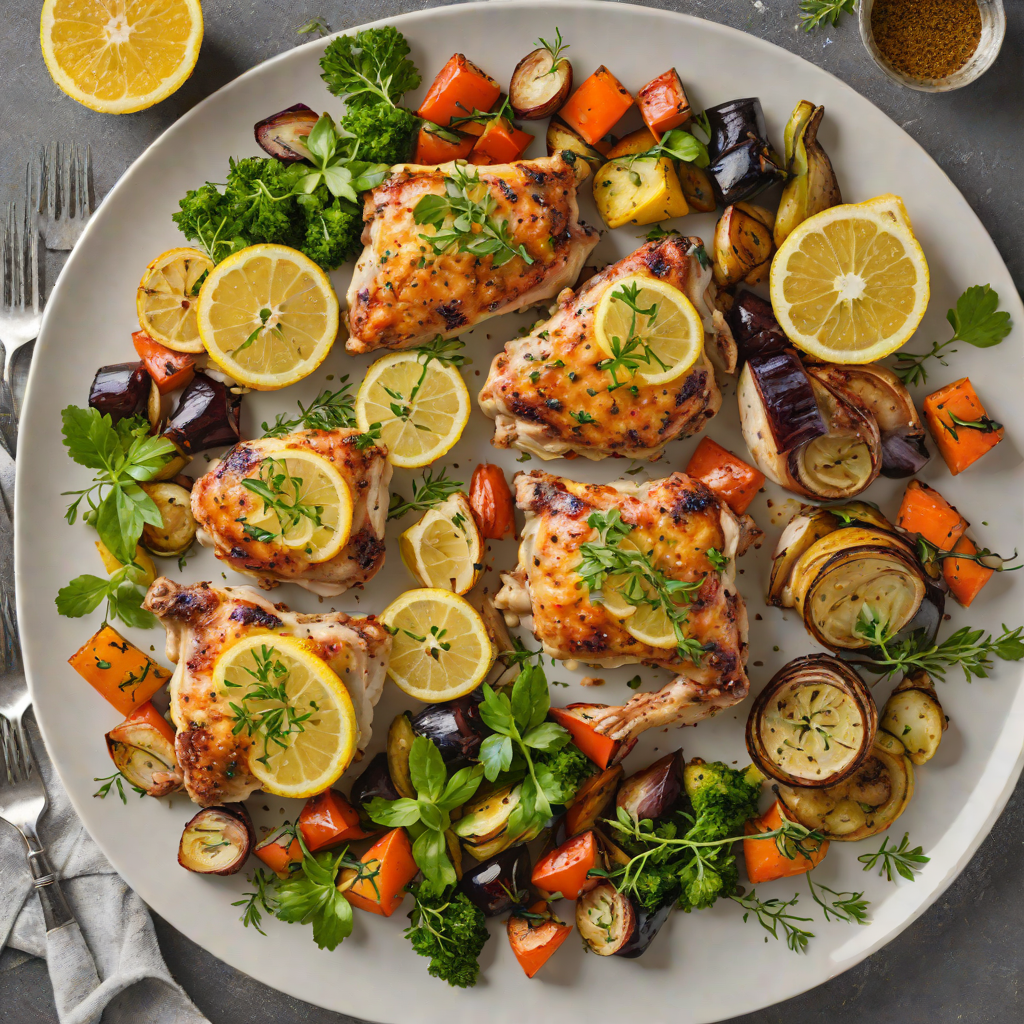 Crispy Sheet Pan Lemon-Herb Chicken Thighs with Roasted Vegetables
