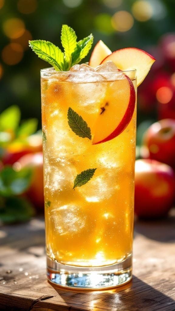 Honeyed Apple Fizz with Sage and Lemon