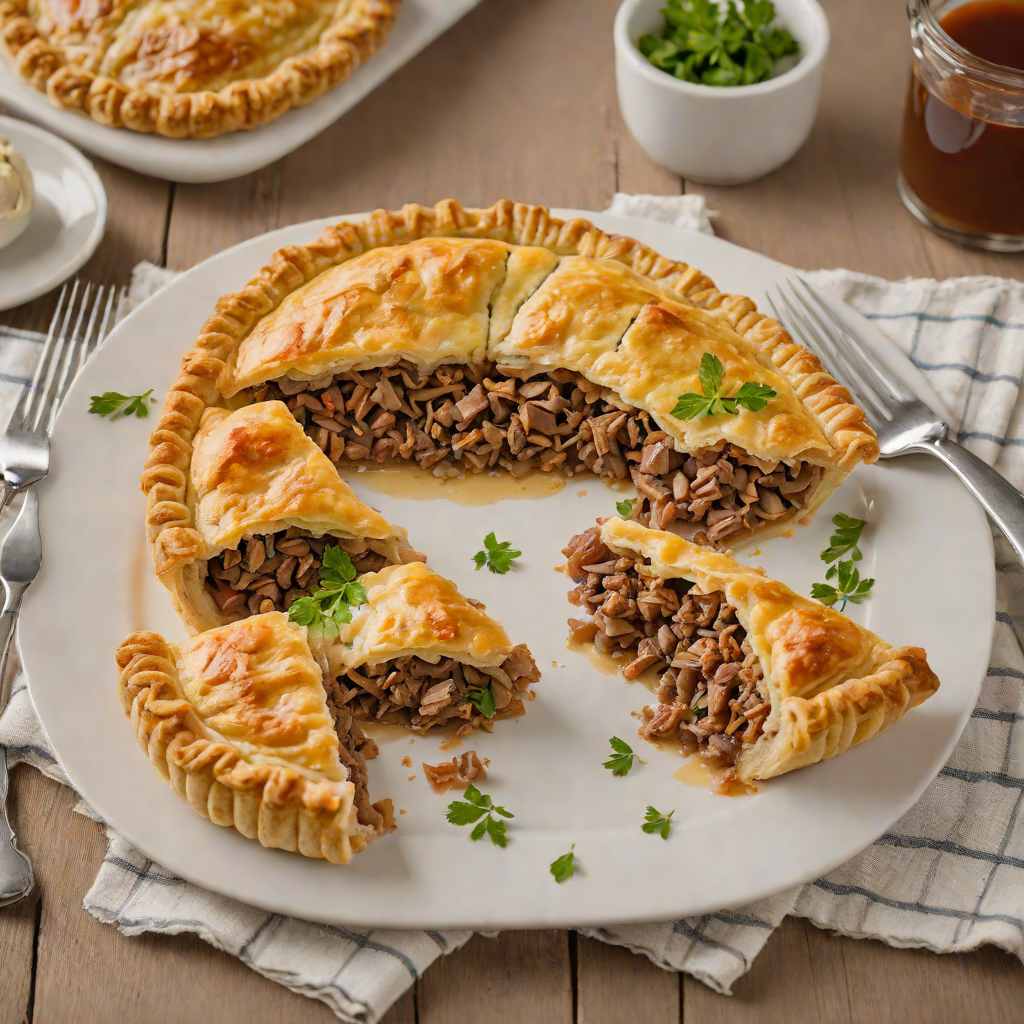 Oven-Baked Meat Pie with Puff Pastry and Rich Beef Filling
