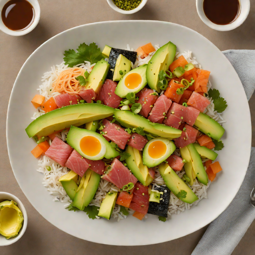 Suko-Style Sushi Bowl with Spicy Tuna and Avocado