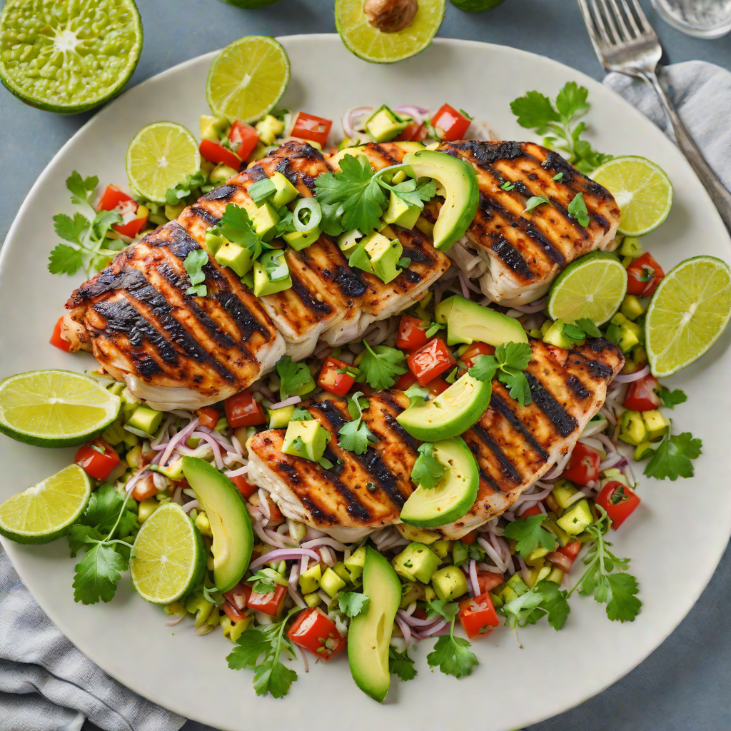 Charred Jalapeño and Lime Grilled Chicken with Avocado Salsa