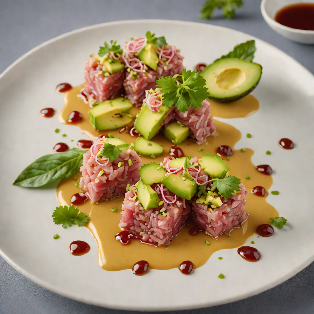 Sushi-Style Tuna Tartare with Avocado and Soy-Ginger Dressing