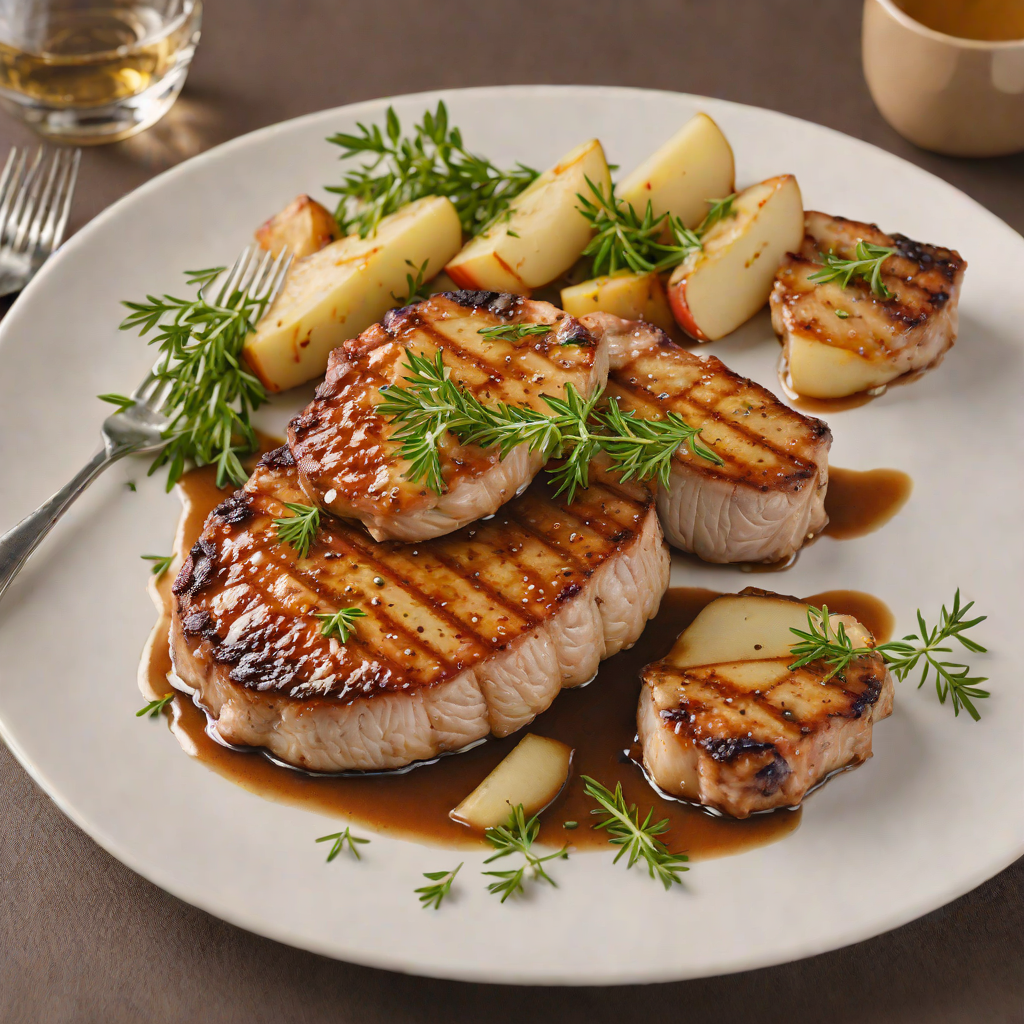 Pan-Roasted Pork Chops with Apple Cider Reduction and Thyme