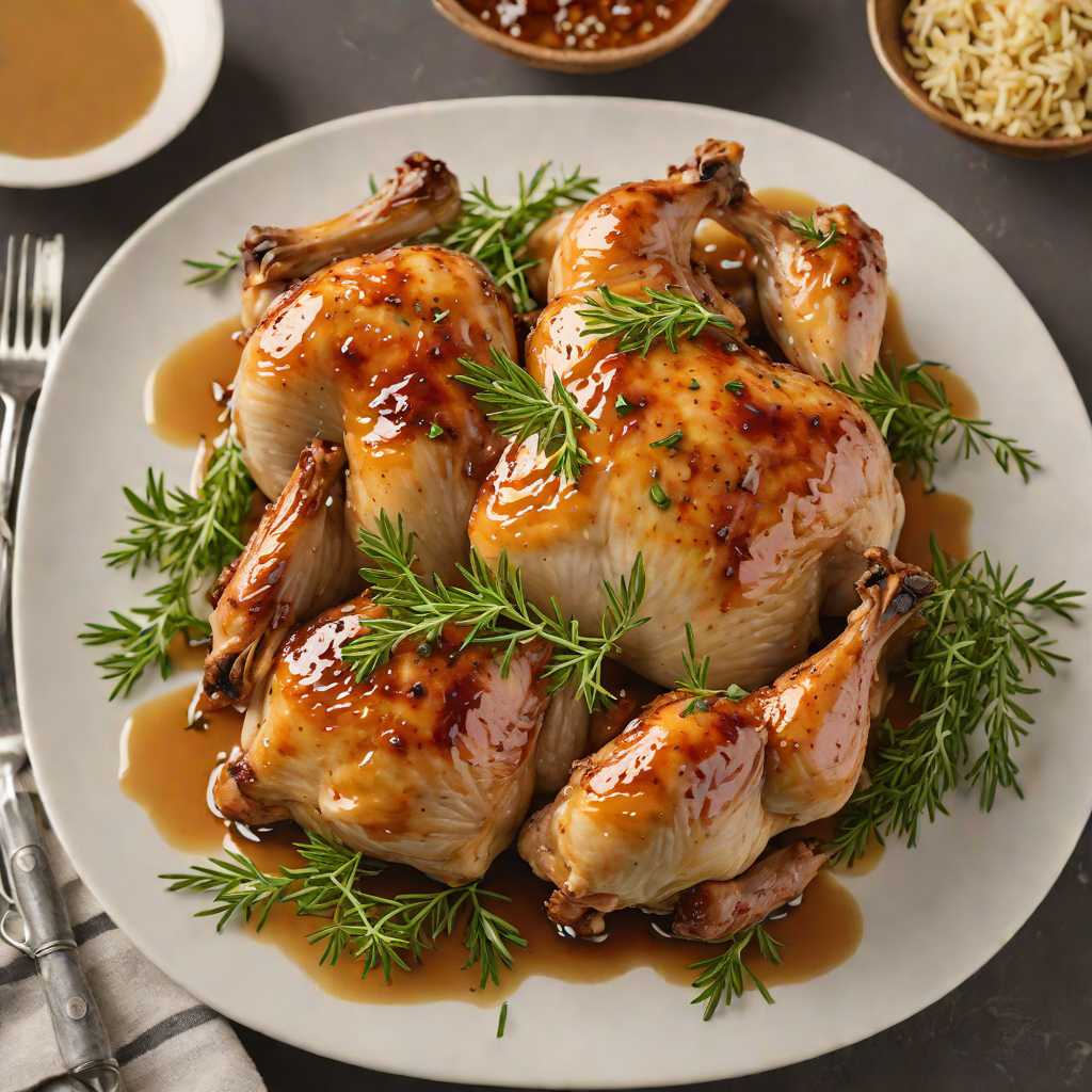 Oven-Roasted Chicken with Honey and Thyme Glaze