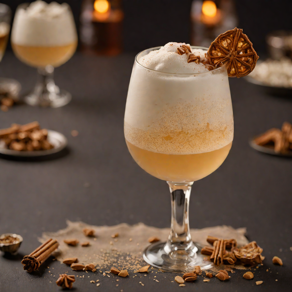 Spiced Rum Ginger Flip with Nutmeg Foam