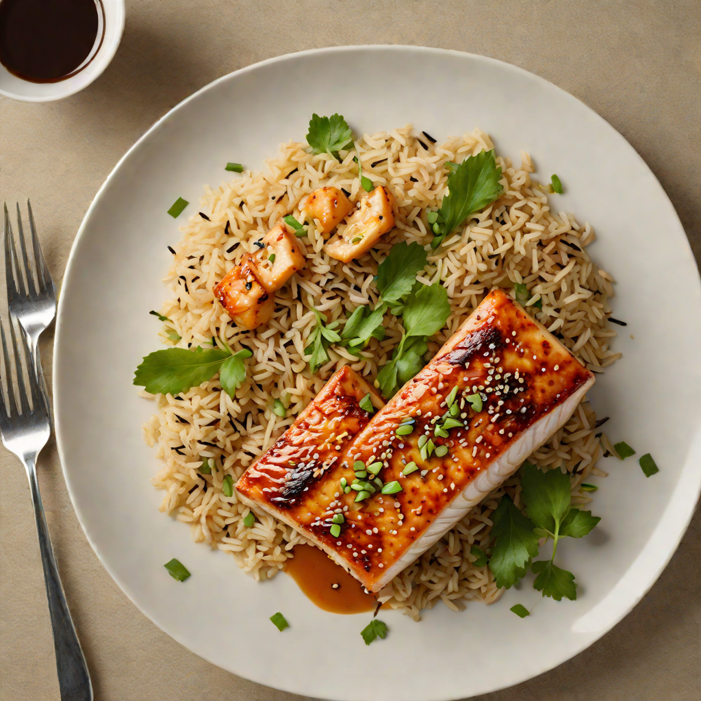 Pan-Seared Miso-Glazed Black Cod with Sesame Rice
