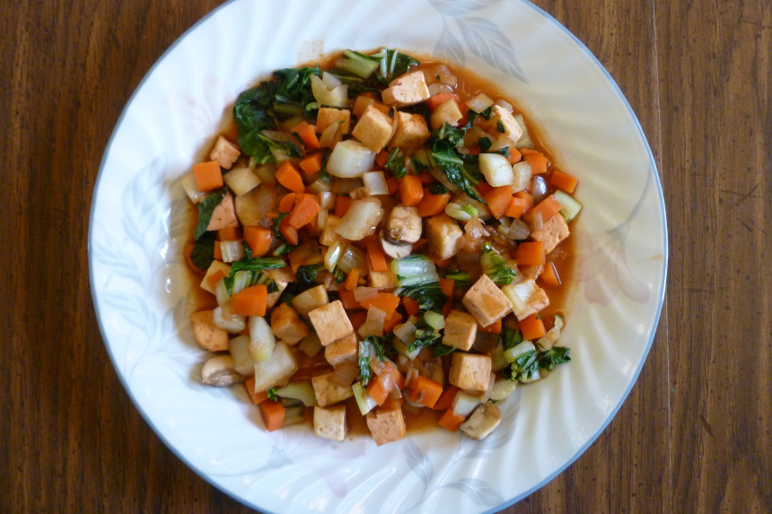 Honey-Soy Glazed Tofu with Crispy Bok Choy