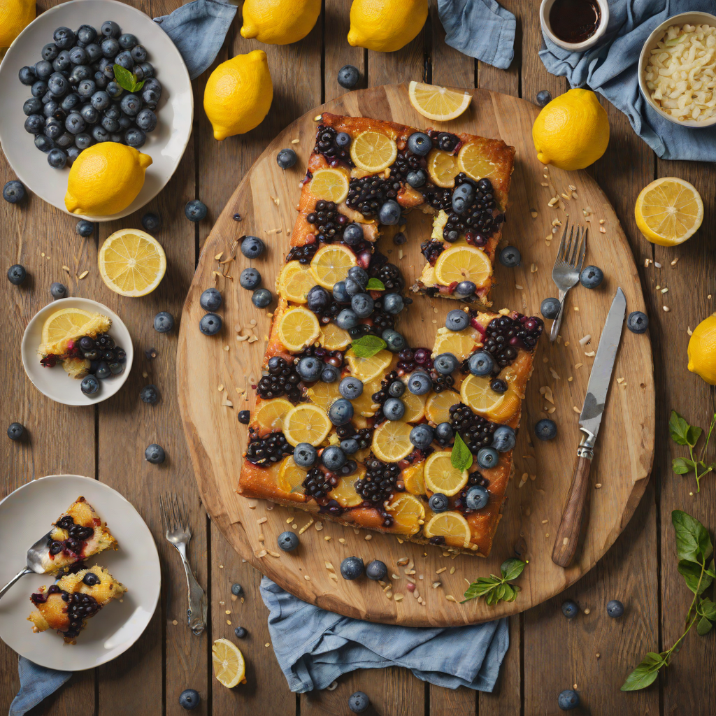 Lemon Blueberry Upside-Down Sheet Cake