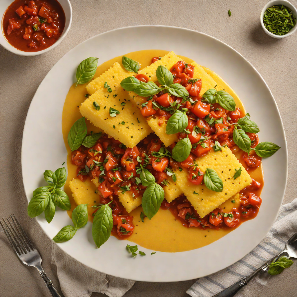 Baked Italian-Style Polenta with Tomato Basil Sauce